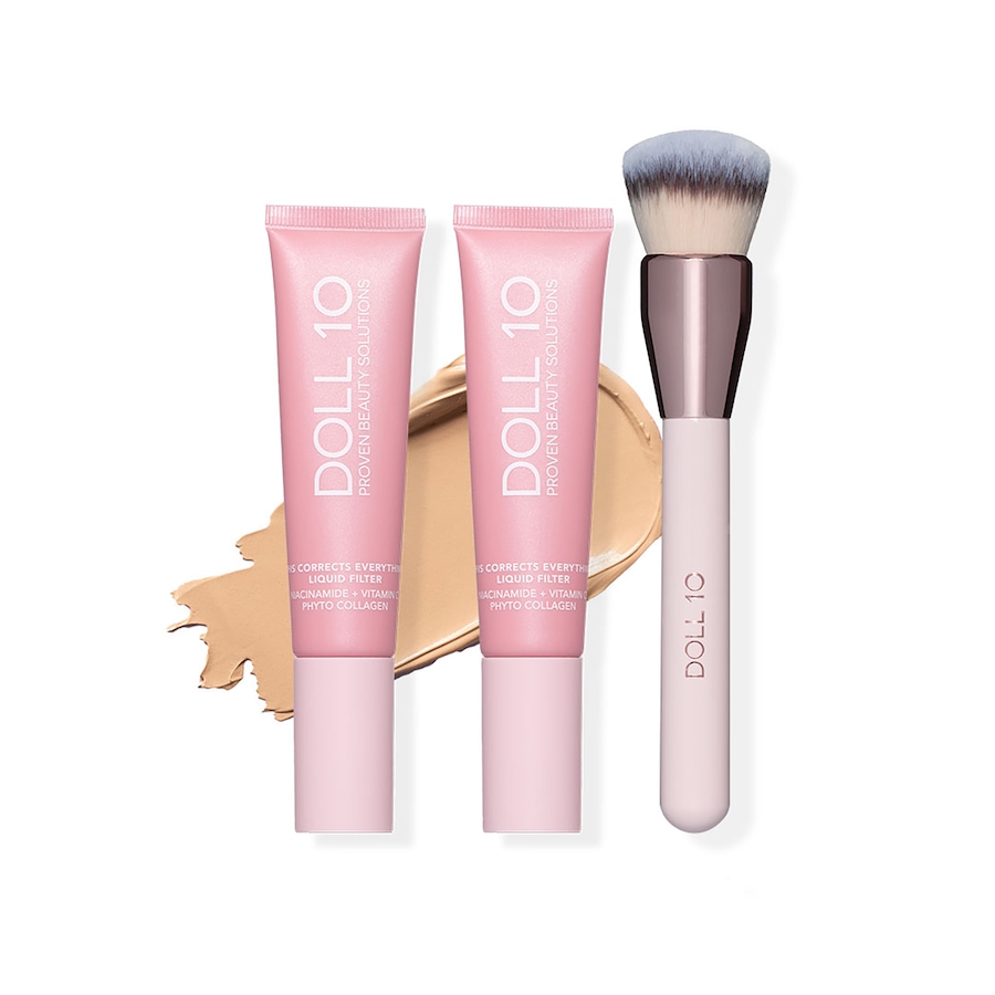 Image 107836_LHT.jpg, Product 107-836 / Price $80.00, Doll 10 TCE Liquid Filter Foundation Duo with Brush from Doll 10 on TSC.ca's Beauty department