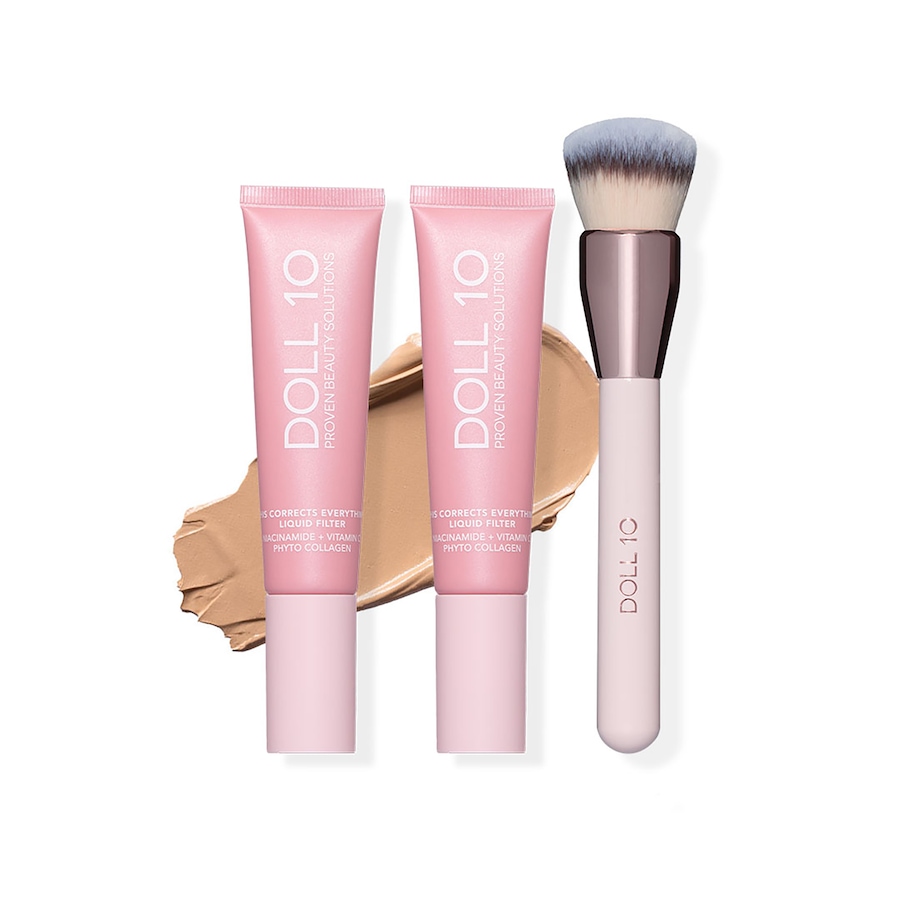 Image 107836_LME.jpg, Product 107-836 / Price $80.00, Doll 10 TCE Liquid Filter Foundation Duo with Brush from Doll 10 on TSC.ca's Beauty department