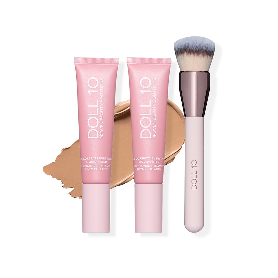 Image 107836_M.jpg, Product 107-836 / Price $80.00, Doll 10 TCE Liquid Filter Foundation Duo with Brush from Doll 10 on TSC.ca's Beauty department