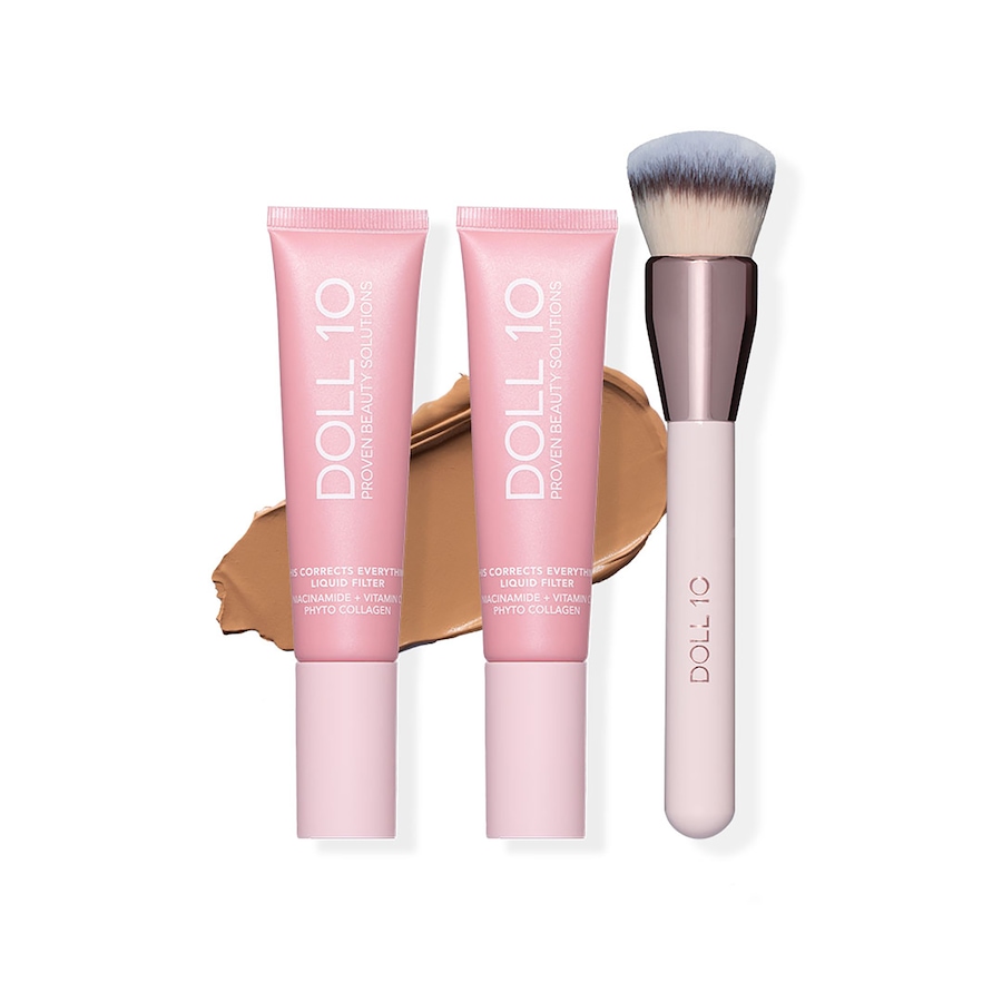 Image 107836_TANDP.jpg, Product 107-836 / Price $80.00, Doll 10 TCE Liquid Filter Foundation Duo with Brush from Doll 10 on TSC.ca's Beauty department