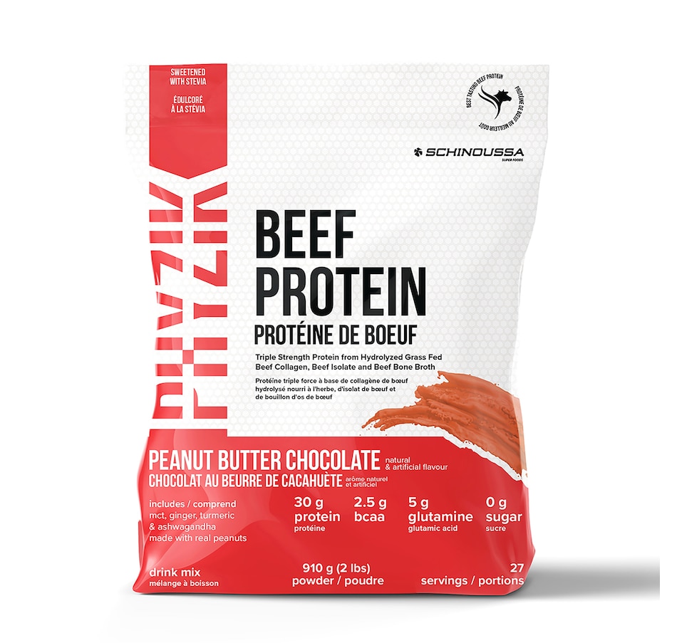 Image 107845.jpg, Product 107-845 / Price $59.99, 20-Day Auto Delivery Schinoussa Phyzik Beef Protein, Chocolate (2 lbs) from Schinoussa on TSC.ca's Health & Fitness department