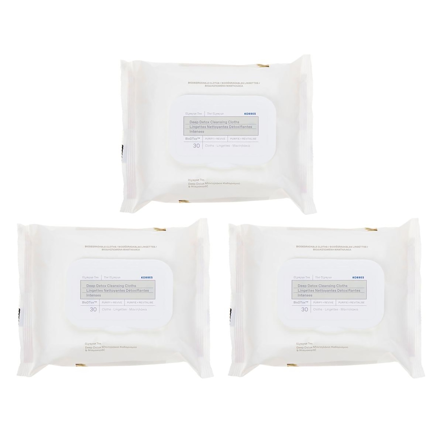 Image 107873.jpg, Product 107-873 / Price $59.00, KORRES Olympus Tea Deep Detox Cleansing Cloths 30-Count Trio from KORRES Natural Products on TSC.ca's Beauty department