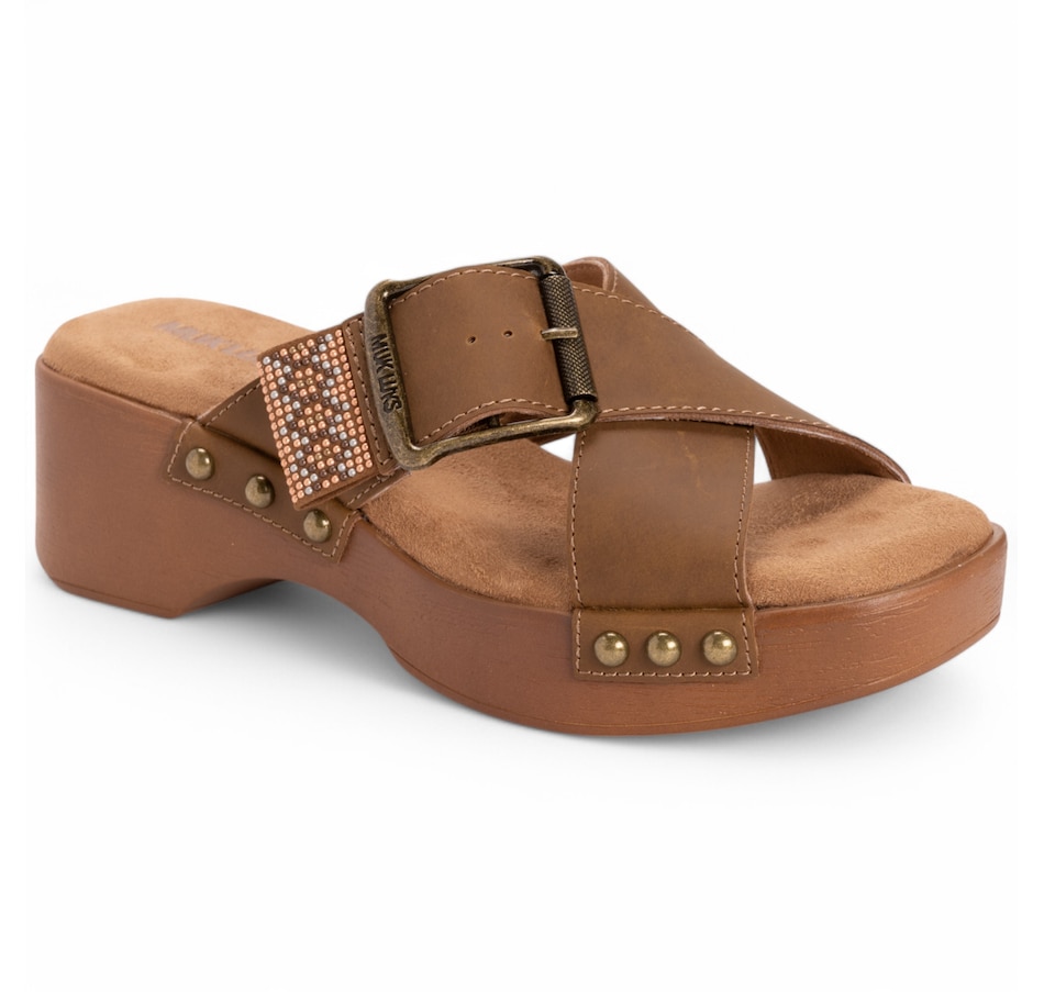 Image 110162_BRN.jpg, Product 110-162 / Price $49.88, Muk Luks Charlotte Crisscross Strap Sandal from Muk Luks on TSC.ca's Shoes department