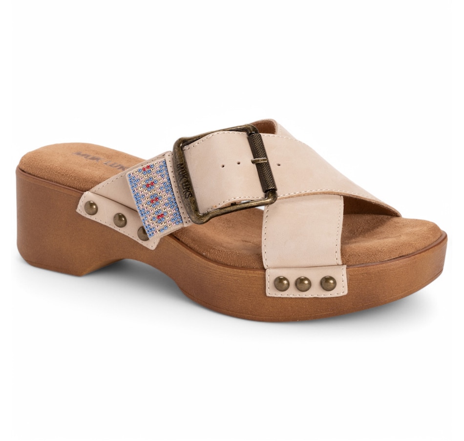 Image 110162_NAT.jpg, Product 110-162 / Price $49.88, Muk Luks Charlotte Crisscross Strap Sandal from Muk Luks on TSC.ca's Shoes department