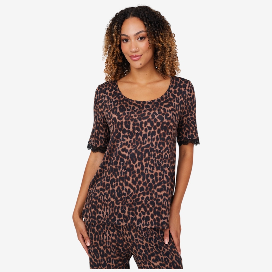 Image 110174_MOCAL.jpg, Product 110-174 / Price $9.33, Cuddl Duds Soft Stretch Lace Trimmed Tee from Cuddl Duds on TSC.ca's Fashion department