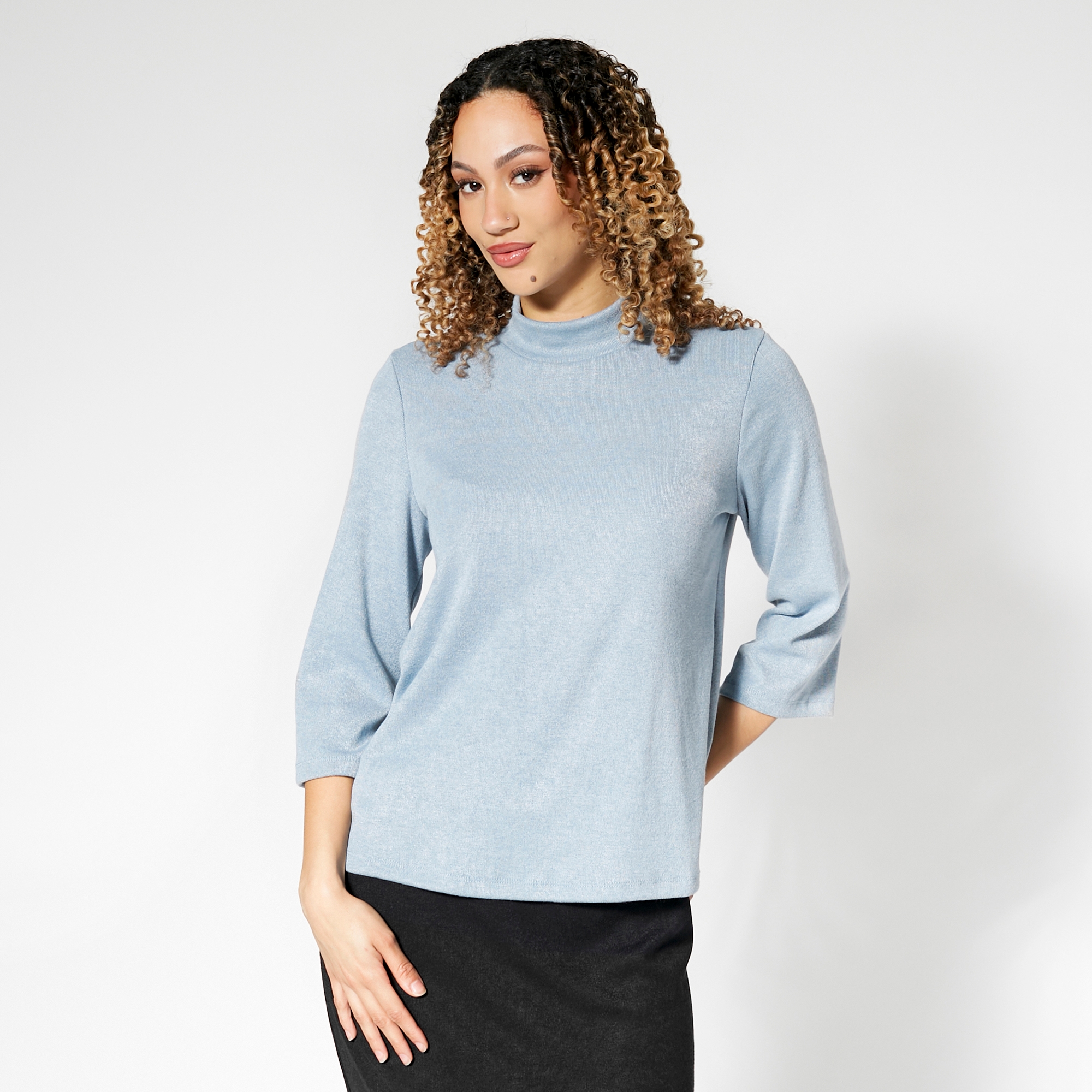 トップス K Kim & Co. Divine Knit 3/4 Length Sleeve Relaxed Top - TSC.ca