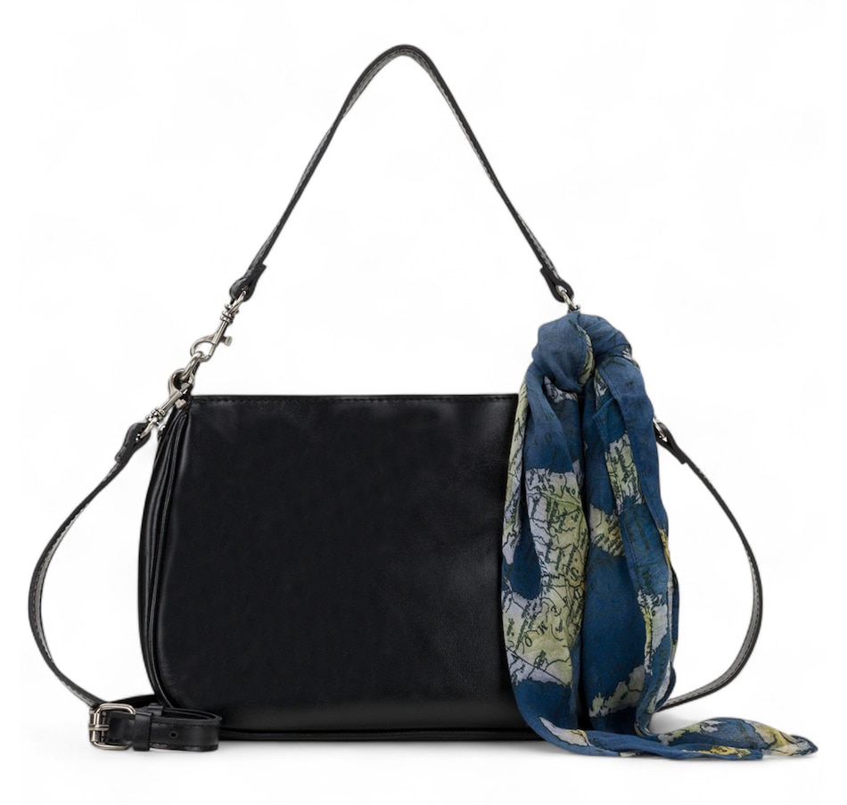Image 110183_BLK.jpg, Product 110-183 / Price $129.88, Patricia Nash Ikaria Leather Shoulder Bag with Scarf from Patricia Nash on TSC.ca's Fashion department