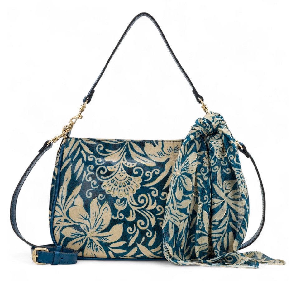 Image 110183_FLO.jpg, Product 110-183 / Price $129.88, Patricia Nash Ikaria Leather Shoulder Bag with Scarf from Patricia Nash on TSC.ca's Fashion department