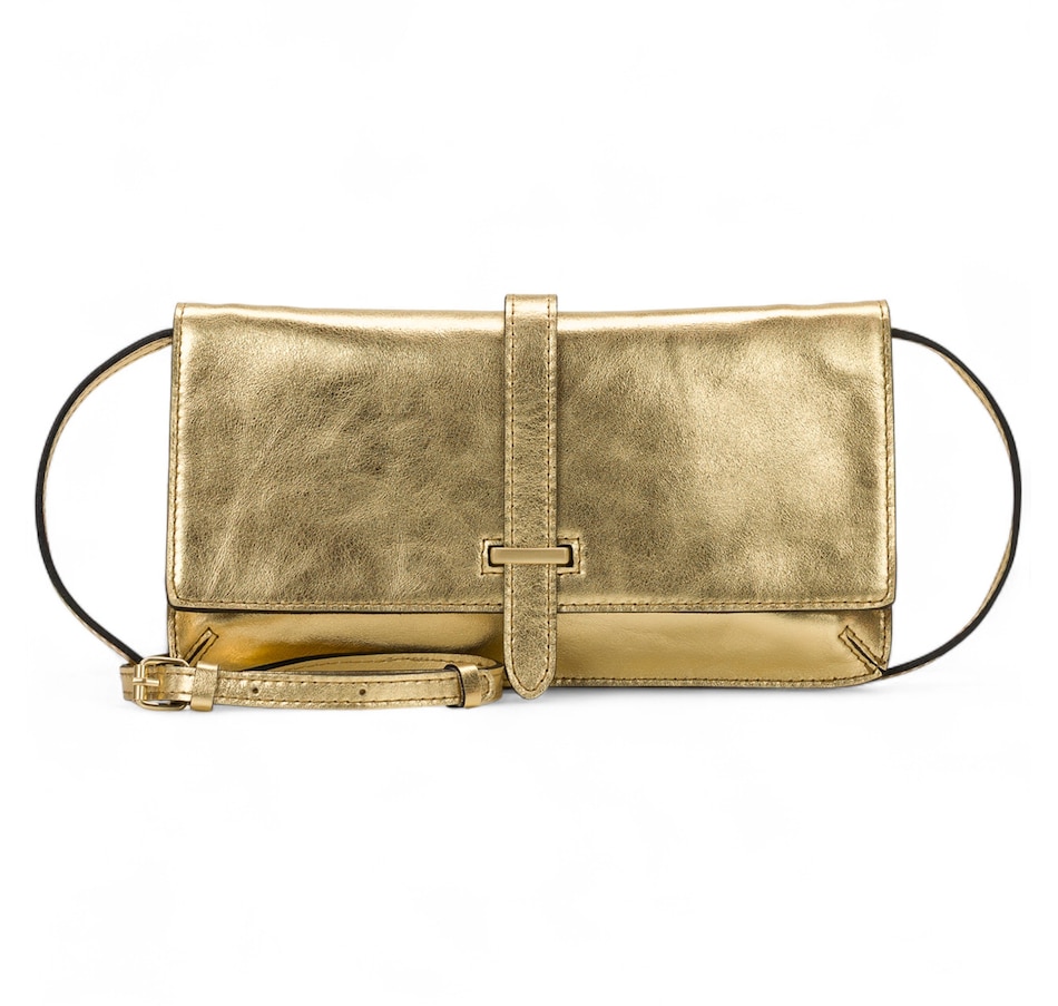 Image 110184_GLD.jpg, Product 110-184 / Price $29.33, Patricia Nash Leather Perissa Clutch with Crossbody Strap from Patricia Nash on TSC.ca's Fashion department