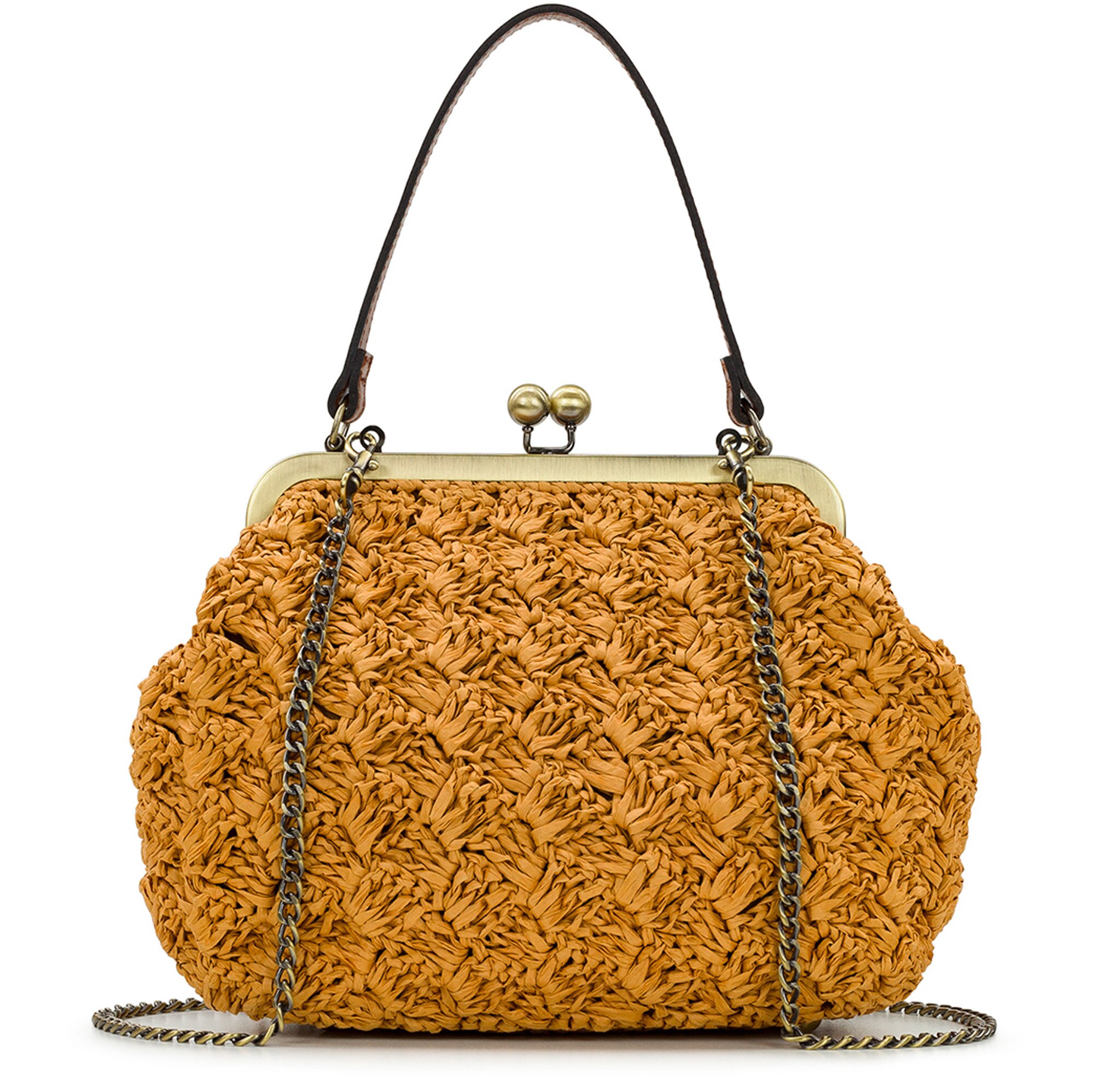 Patricia Nash Elara Frame Crossbody with Chain and Leather Straps