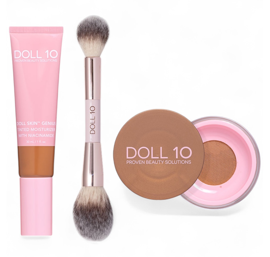 Image 110466_4DDR.jpg, Product 110-466 / Price $70.00, Doll 10 Doll Ski Tinted Moisturizer With Warming Filter Powder and Brush from Doll 10 on TSC.ca's Beauty department