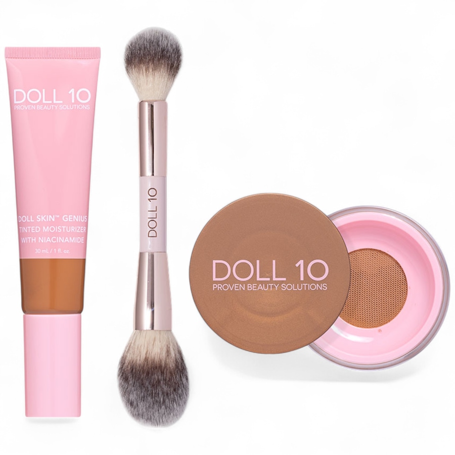 Image 110466_4DDR.jpg, Product 110-466 / Price $63.99, Doll 10 Doll Ski Tinted Moisturizer With Warming Filter Powder and Brush from Doll 10 on TSC.ca's Beauty department