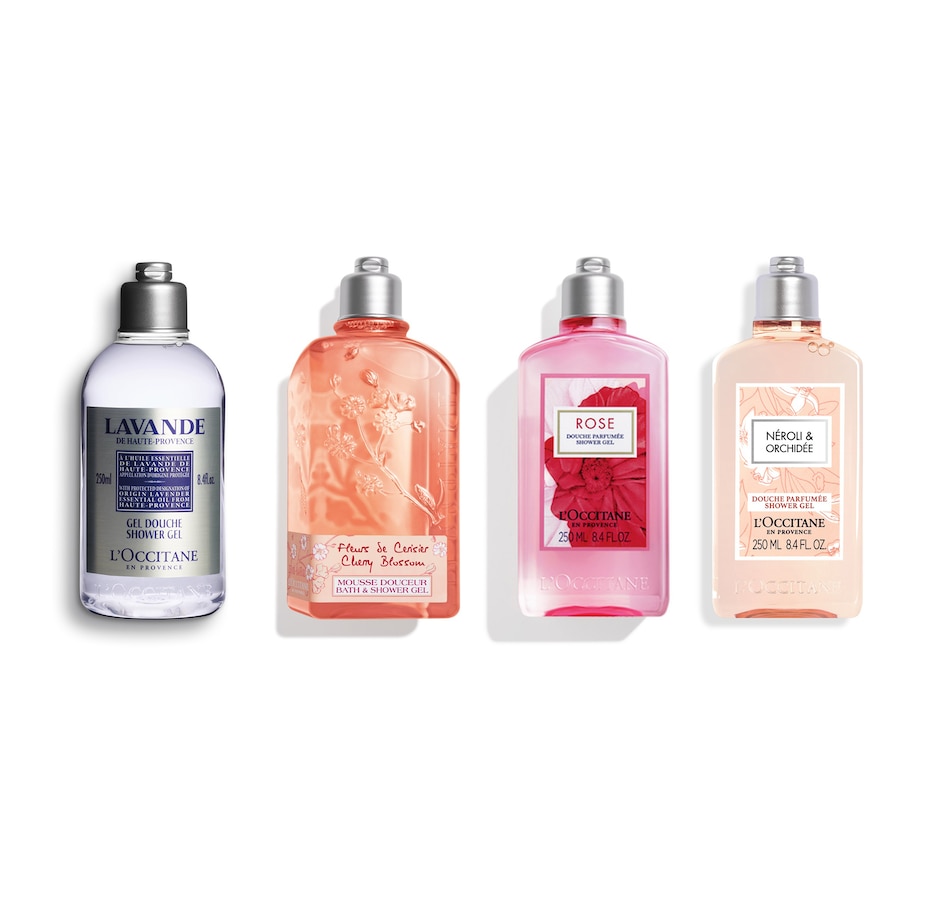 Image 110705.jpg, Product 110-705 / Price $124.00, L'Occitane 4-Piece Assorted Floral Shower Gel from L'Occitane on TSC.ca's Beauty department