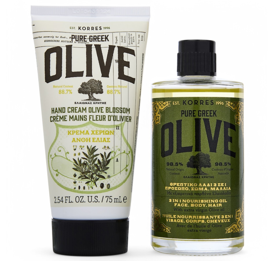 Image 110763_OLIBM.jpg, Product 110-763 / Price $79.99, KORRES Olive 3-in-1 Nourishing Oil With Hand Cream Duo from KORRES Natural Products on TSC.ca's Beauty department
