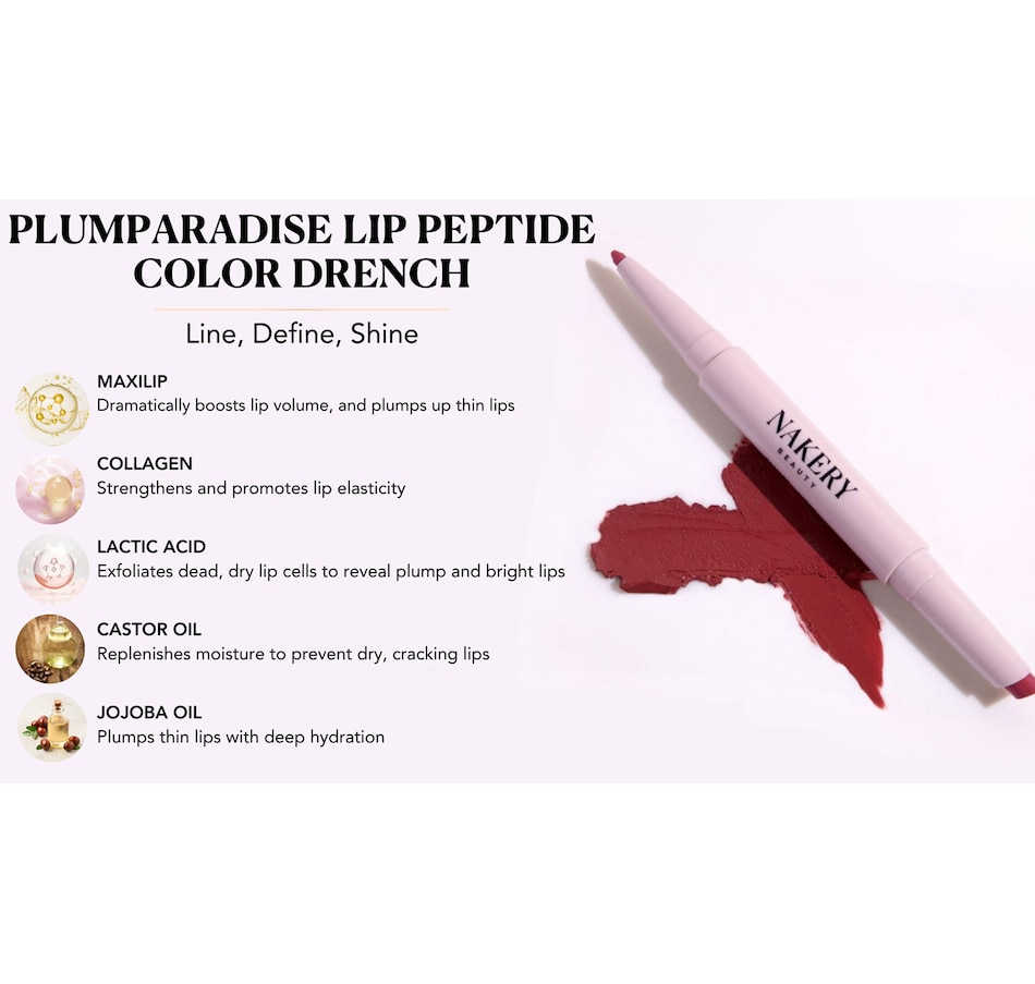 Image 110868_ALTMORE8.jpg, Product 110-868 / Price $25.00, Nakery Plumpparadise Lip Peptide Color Drench from Nakery Beauty on TSC.ca's Beauty department