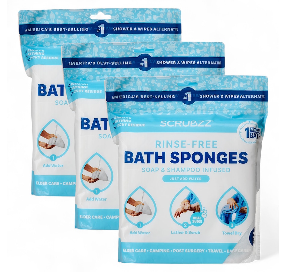Image 111591_UNS.jpg, Product 111-591 / Price $49.99, Scrubzz Rinse Free Single Use Bath Sponge 25-count (3-Pack) from Scrubzz on TSC.ca's Beauty department
