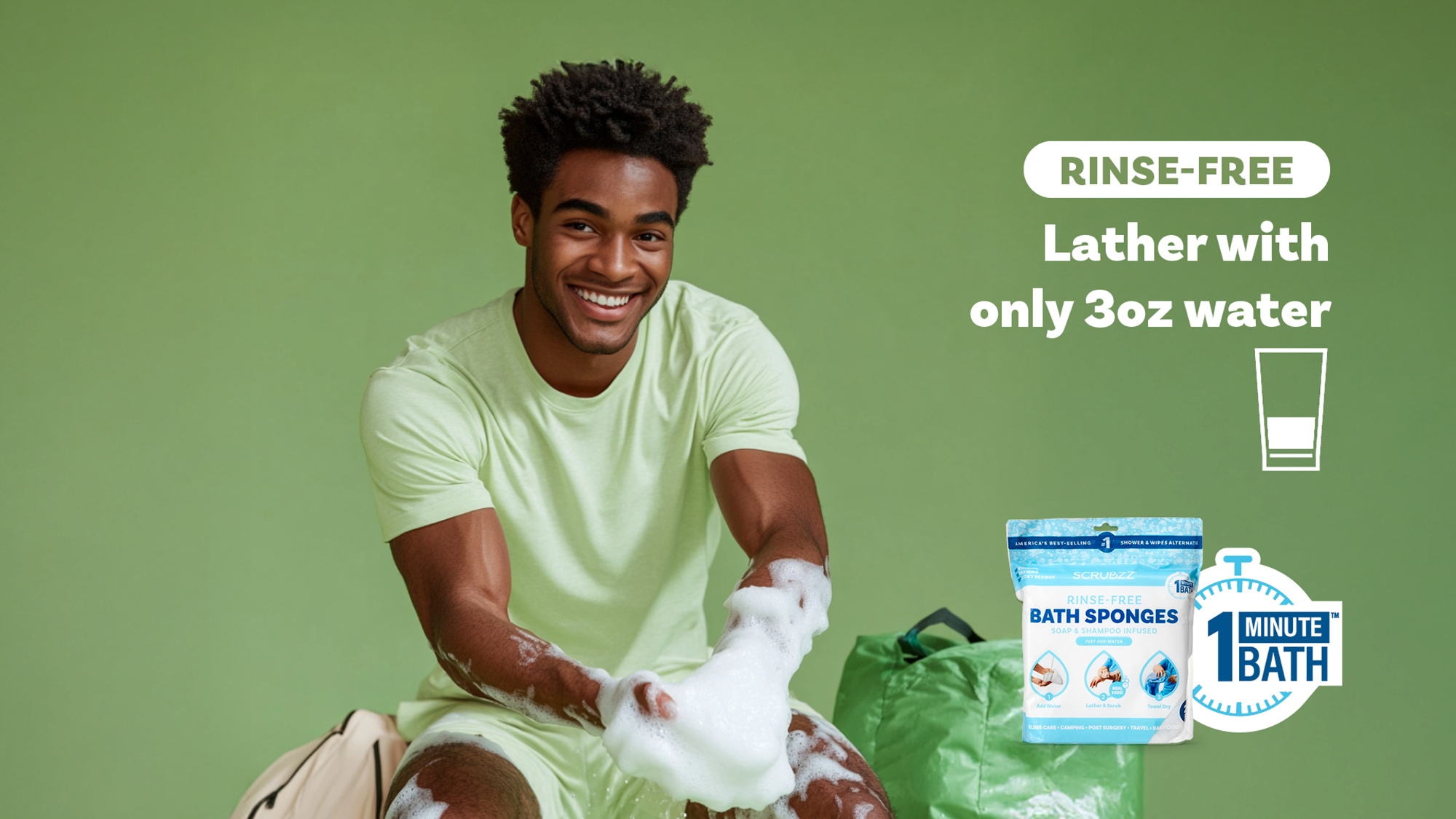 熟酵 The Cleansing Special Pack 8 Scrubzz Rinse Free Single Use Bath Sponge 25-Count - TSC.ca