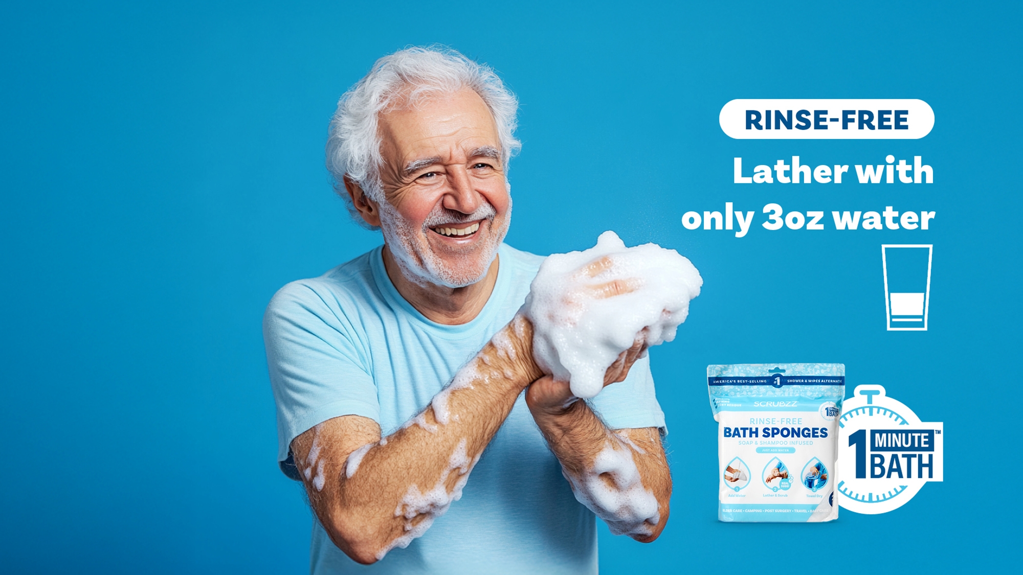 Scrubzz Rinse Free Single Use Bath Sponge 25-Count - TSC.ca