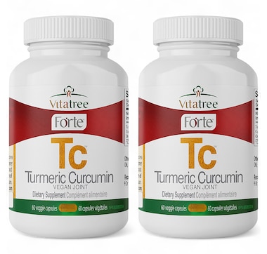 Product 111-931 / Price $75.99 , 60-Day Auto-Deliver VitaTree Forte Turmeric Curcumin Vegan Joint 60-Day