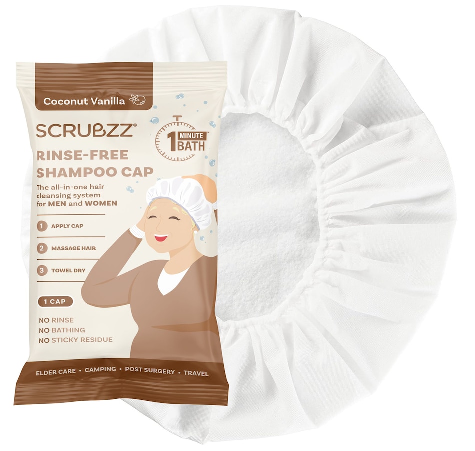 Image 112213_COVN.jpg, Product 112-213 / Price $9.99, Scrubbz Rinse Free Shampoo Cap from Scrubzz on TSC.ca's Beauty department