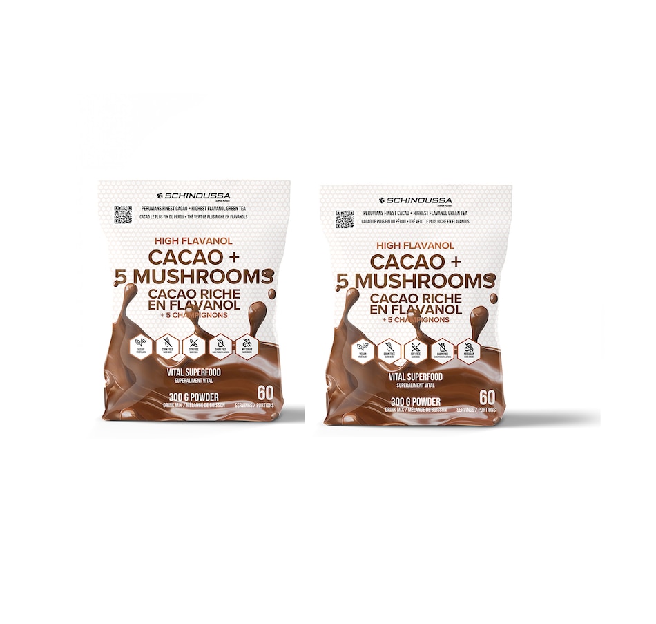 Image 112281.jpg, Product 112-281 / Price $54.99, 120-Day Auto-Delivery Schinoussa High Flavanol Cacao + 5 Mushrooms Vital Superfood Duo from Schinoussa on TSC.ca's Health & Fitness department