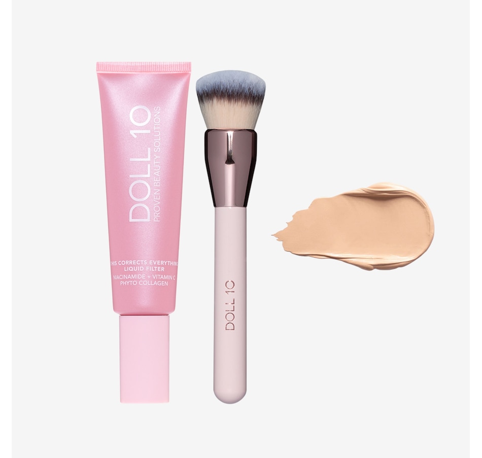 Image 112584_FALHT.jpg, Product 112-584 / Price $58.00, Doll 10 Super Size TCE Liquid Filter Foundation with Brush from Doll 10 on TSC.ca's Beauty department