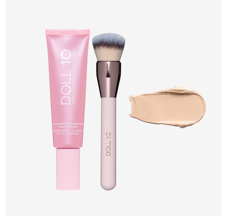 Image 112584_FIY.jpg, Product 112-584 / Price $58.00, Doll 10 Super Size TCE Liquid Filter Foundation with Brush from Doll 10 on TSC.ca's Beauty department