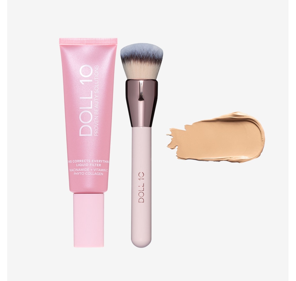 Image 112584_LHT.jpg, Product 112-584 / Price $58.00, Doll 10 Super Size TCE Liquid Filter Foundation with Brush from Doll 10 on TSC.ca's Beauty department