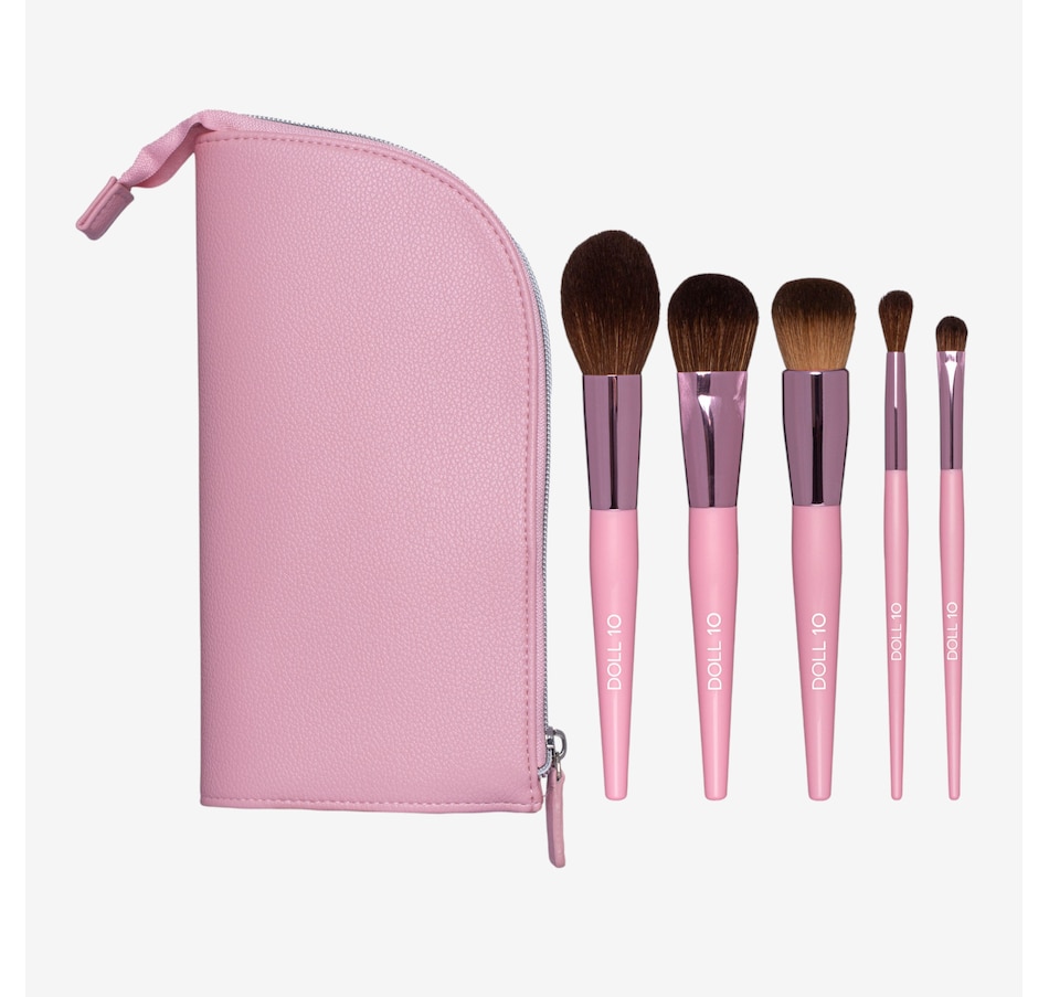 Image 112585.jpg, Product 112-585 / Price $54.00, Doll 10 Sea the Day 5-Piece Vegan Brush Collection with Travel Case from Doll 10 on TSC.ca's Beauty department