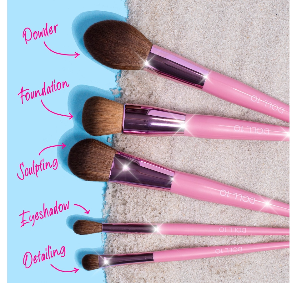 Image 112585_ALTMORE1.jpg, Product 112-585 / Price $54.00, Doll 10 Sea the Day 5-Piece Vegan Brush Collection with Travel Case from Doll 10 on TSC.ca's Beauty department