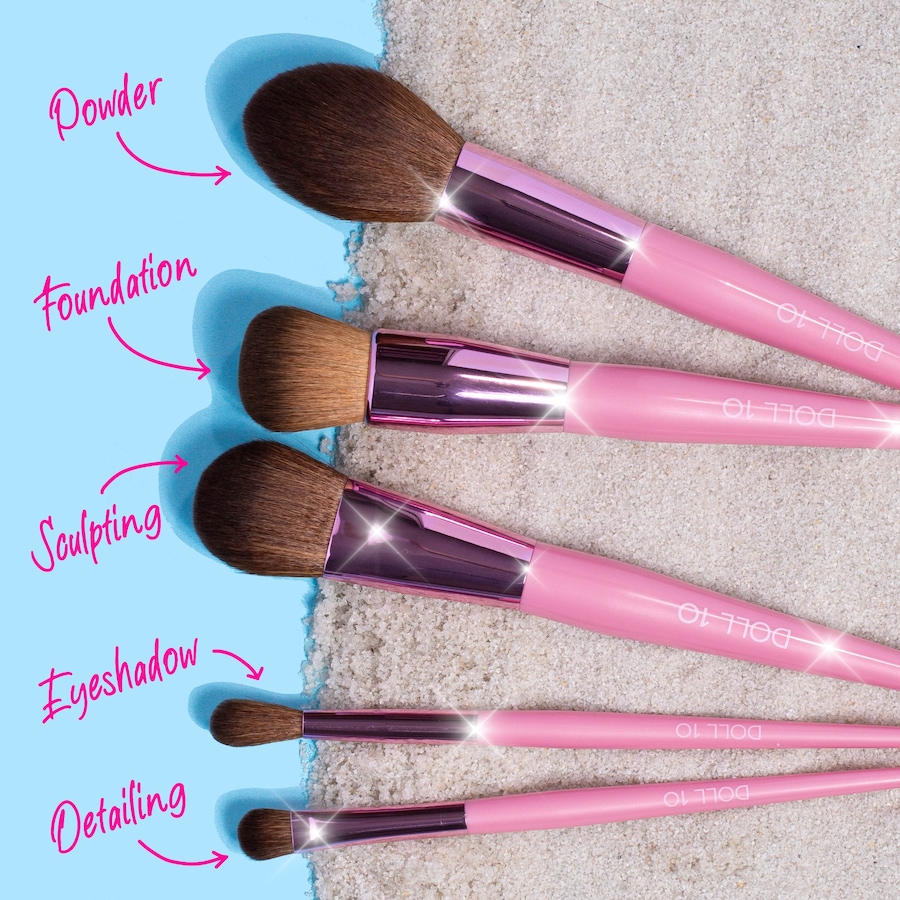 Image 112585_ALTMORE1.jpg, Product 112-585 / Price $149.00, Doll 10 Sea the Day 5-Piece Vegan Brush Collection with Travel Case from Doll 10 on TSC.ca's Beauty department