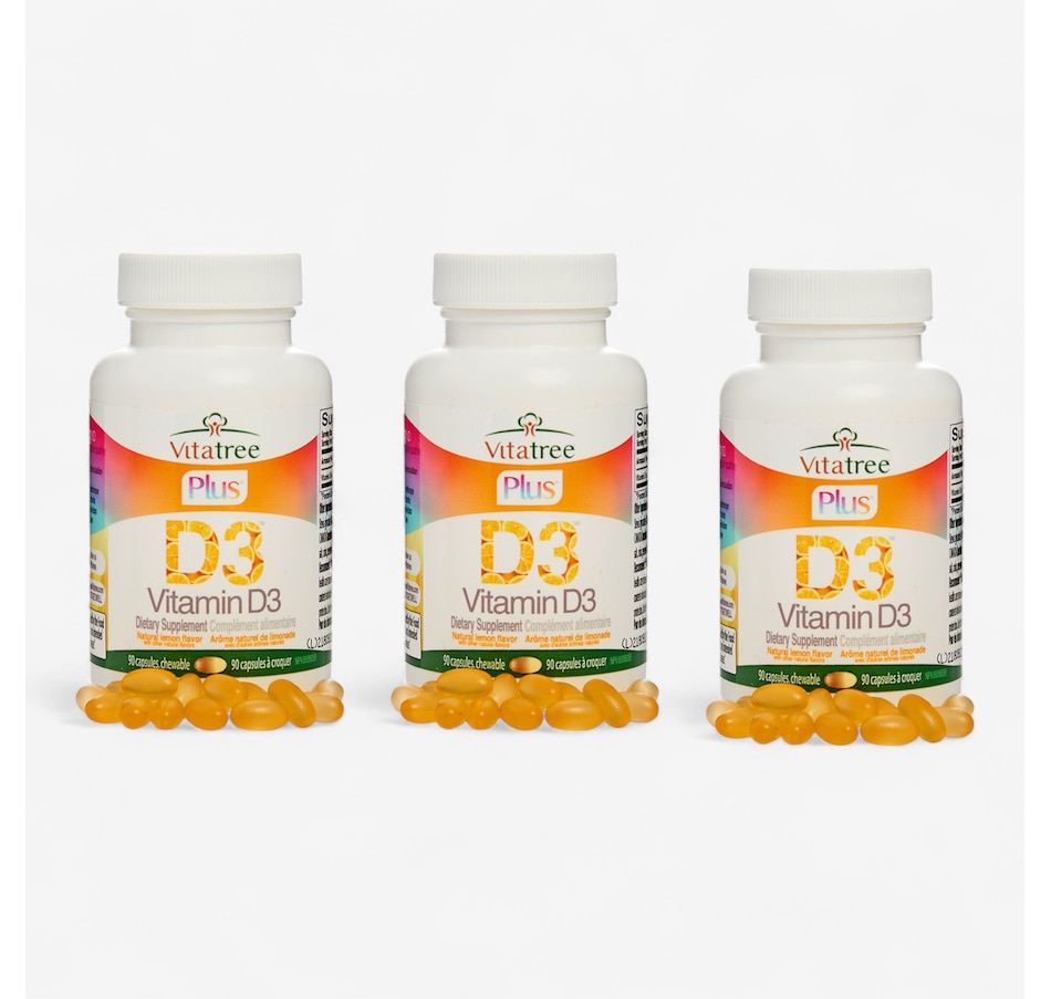 Image 112820.jpg, Product 112-820 / Price $89.99, 90-Day Auto-Delivery VitaTree Vitamin D3 Chewables 3 Bottles from VitaTree Nutritionals on TSC.ca's department