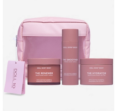 Doll 10 Skin Body Smooth, Firm and Glow Trio with Cosmetic Bag