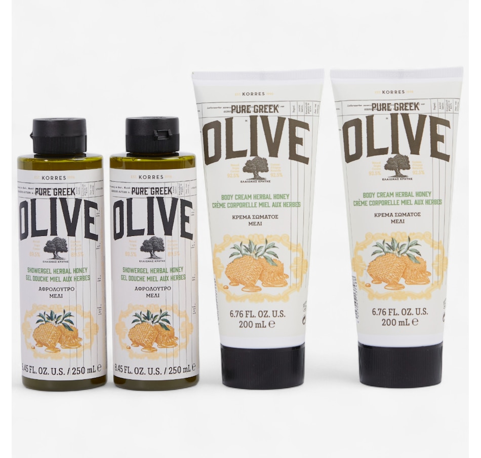 Image 113662_HBLHY.jpg, Product 113-662 / Price $99.00, KORRES Pure Greek Olive 4-Piece Bath & Body Collection from KORRES Natural Products on TSC.ca's Beauty department