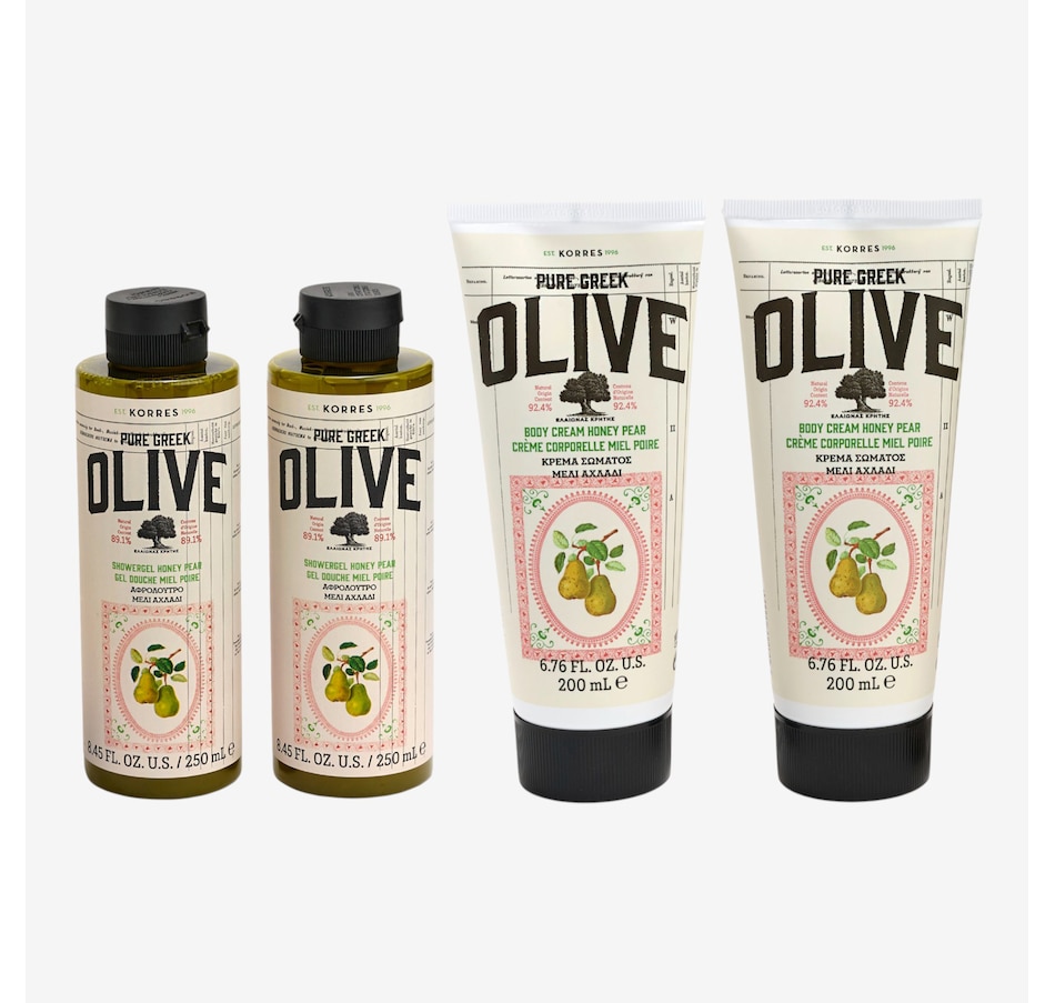 Image 113662_HONPR.jpg, Product 113-662 / Price $99.00, KORRES Pure Greek Olive 4-Piece Bath & Body Collection from KORRES Natural Products on TSC.ca's Beauty department