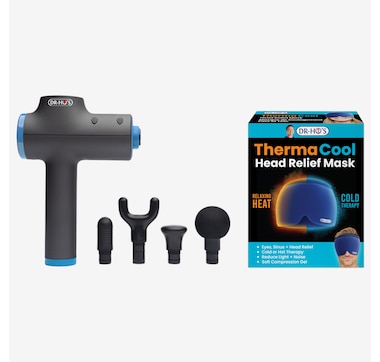DR-HO'S Percussion Massager plus ThermaCool Head Relief Mask