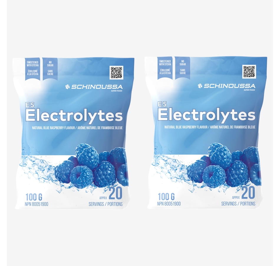 Image 114417.jpg, Product 114-417 / Price $49.99, 40-Day Auto-Delivery Schinoussa E5 Electrolytes Duo (Blue Raspberry) from Schinoussa on TSC.ca's Health & Fitness department