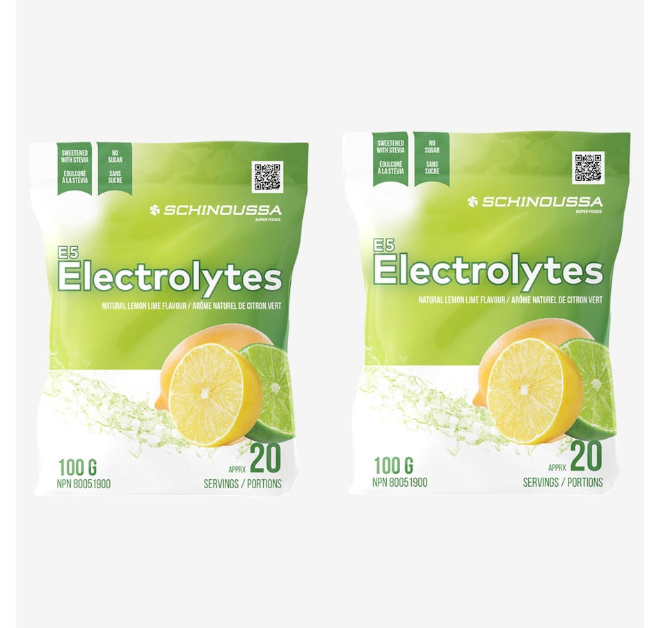 Image 114420.jpg, Product 114-420 / Price $49.99, 40-Day Auto-Delivery Schinoussa E5 Electrolytes Duo (Lemon Lime) from Schinoussa on TSC.ca's Health & Fitness department
