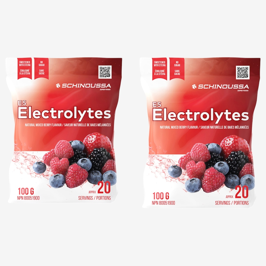 Image 114423.jpg, Product 114-423 / Price $69.99, 40-Day Auto-Delivery Schinoussa E5 Electrolytes Duo (Mixed Berry) from Schinoussa on TSC.ca's Health & Fitness department