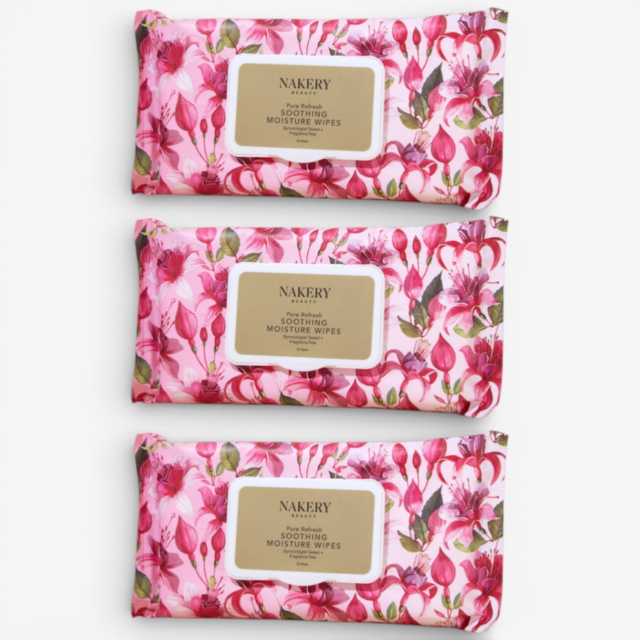 Image 114640.jpg, Product 114-640 / Price $55.00, Nakery Pure Refresh Intimate Soothing Moisture Wipes (3-Pack) from Nakery Beauty on TSC.ca's Beauty department
