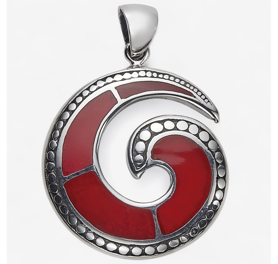Image 114866_CRL.jpg, Product 114-866 / Price $89.99, Samuel B Collection Sterling Silver Coral Swirl Pendant from Samuel B. Collection on TSC.ca's Jewellery department