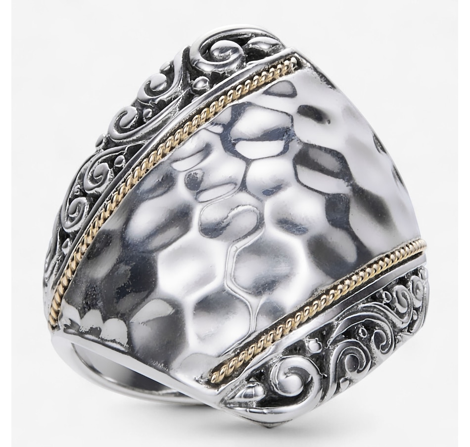 Image 114867.jpg, Product 114-867 / Price $349.99, Samuel B Collection Sterling Silver/18K Hammered Design Ring from Samuel B. Collection on TSC.ca's Jewellery department