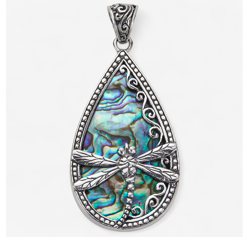 Image 114870_ABA.jpg, Product 114-870 / Price $199.99, Samuel B Collection Sterling Silver Teardrop Abalone With Dragonfly Pendant from Samuel B. Collection on TSC.ca's Jewellery department