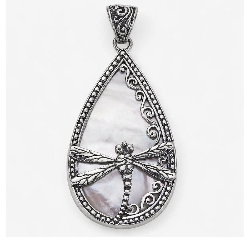 Image 114870_MOP.jpg, Product 114-870 / Price $199.99, Samuel B Collection Sterling Silver Teardrop Abalone With Dragonfly Pendant from Samuel B. Collection on TSC.ca's Jewellery department
