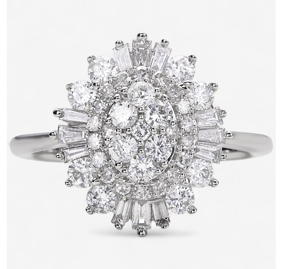 Image 114924_WGL.jpg, Product 114-924 / Price $2,699.99, 14K Gold 1.00 av. ctw Diamond Cluster Ring from Diamond Show on TSC.ca's Jewellery department