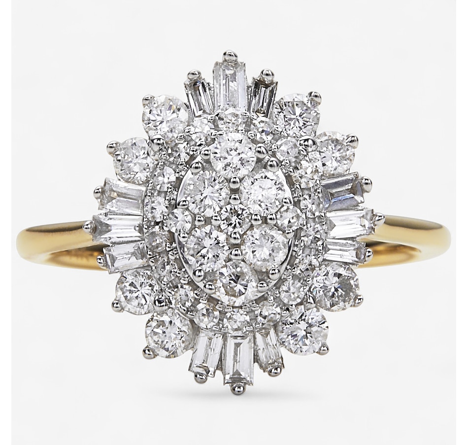 Image 114924_YGL.jpg, Product 114-924 / Price $2,699.99, 14K Gold 1.00 av. ctw Diamond Cluster Ring from Diamond Show on TSC.ca's Jewellery department