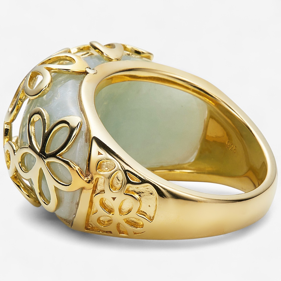 Image 114953_ALTMORE1.jpg, Product 114-953 / Price $229.99, Jade of Yesteryear Sterling Silver 23K Yellow Gold Plate Flower Motif Dome Ring from Jade of Yesteryear on TSC.ca's Jewellery department