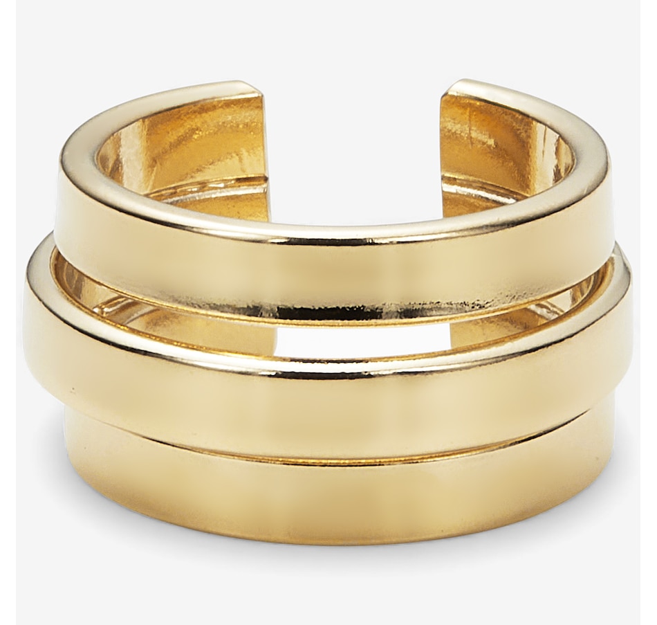Image 114959.jpg, Product 114-959 / Price $89.99, Bronzoro Yellow Gold Plate Open Cuff Style Triple Band Ring from Bronzoro on TSC.ca's Jewellery department