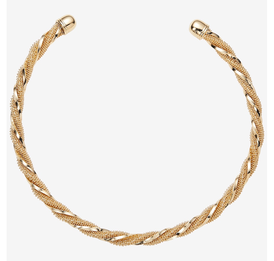 Image 114976.jpg, Product 114-976 / Price $149.99, Bronzoro Yellow Gold Plate Twisted Mesh and Square Tube Choker from Bronzoro on TSC.ca's Jewellery department