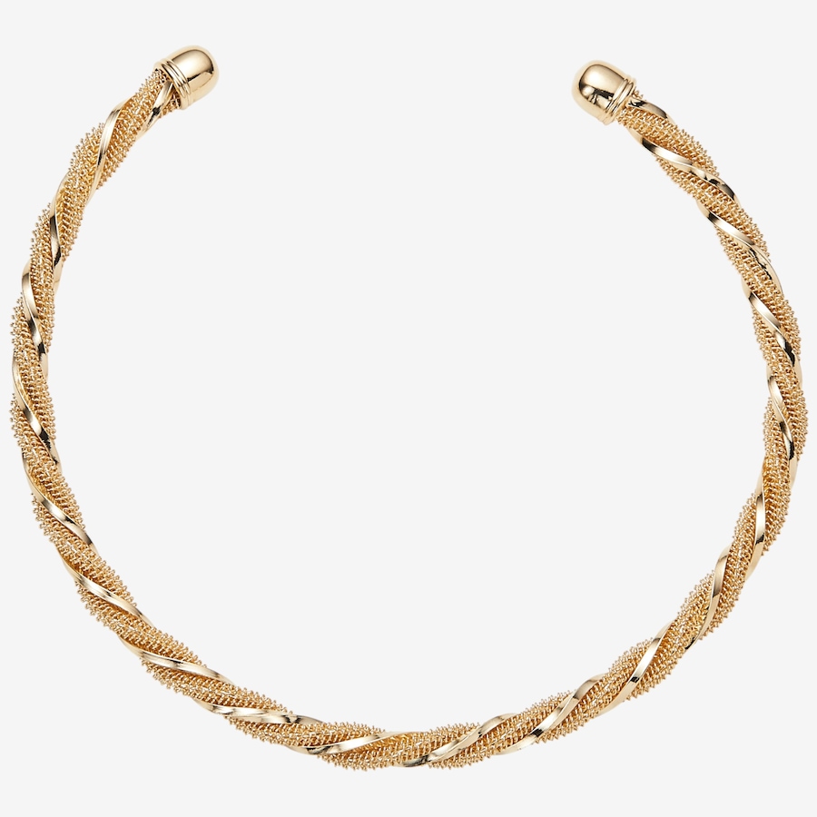 Image 114976.jpg, Product 114-976 / Price $89.88, Bronzoro Yellow Gold Plate Twisted Mesh and Square Tube Choker from Bronzoro on TSC.ca's Jewellery department